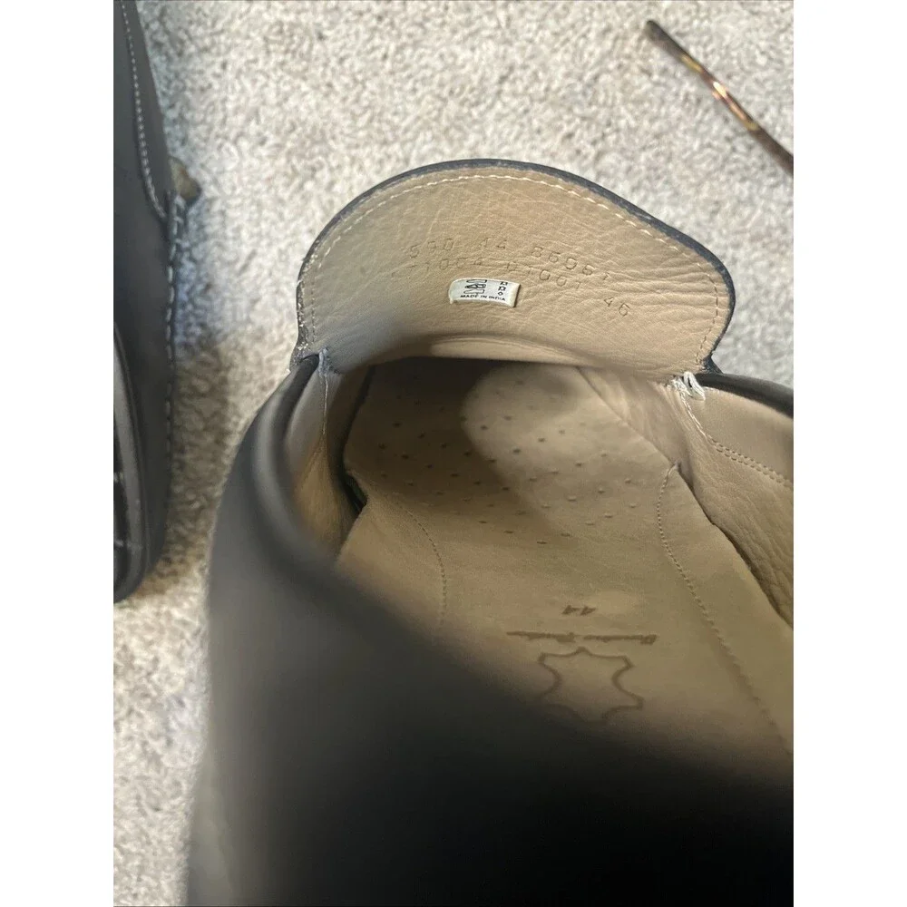 Ecco Men’s Black Leather Driving Loafers Size 44 US 10